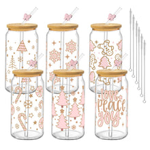 6Pcs Thank You Gifts Glass Cups with Lids and Straws 16oz Employee Appreciation Drinking Glasses Cups Thank You Iced Coffee Cup Tumbler Gifts for Employee Staff Coworkers Teachers Nurse
