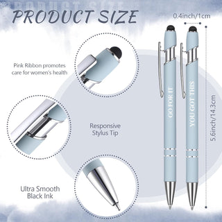 Zonon 12 Pcs Inspirational Pens Gift Set Funny Ballpoint Pen with Stylus Tip Motivational Graduation Gifts Bulk for Teacher Coworkers Nurse School Office Supplies(Morandi,Boss Lady)
