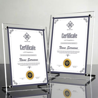 Award Plaques,13 x 9.5 in Acrylic Certificate Frame,Employee of The Month Plaque,Picture Plaques Holds A4 Size Paper,Placed Your Award,Diploma Certificate (Acrylic Plaque)