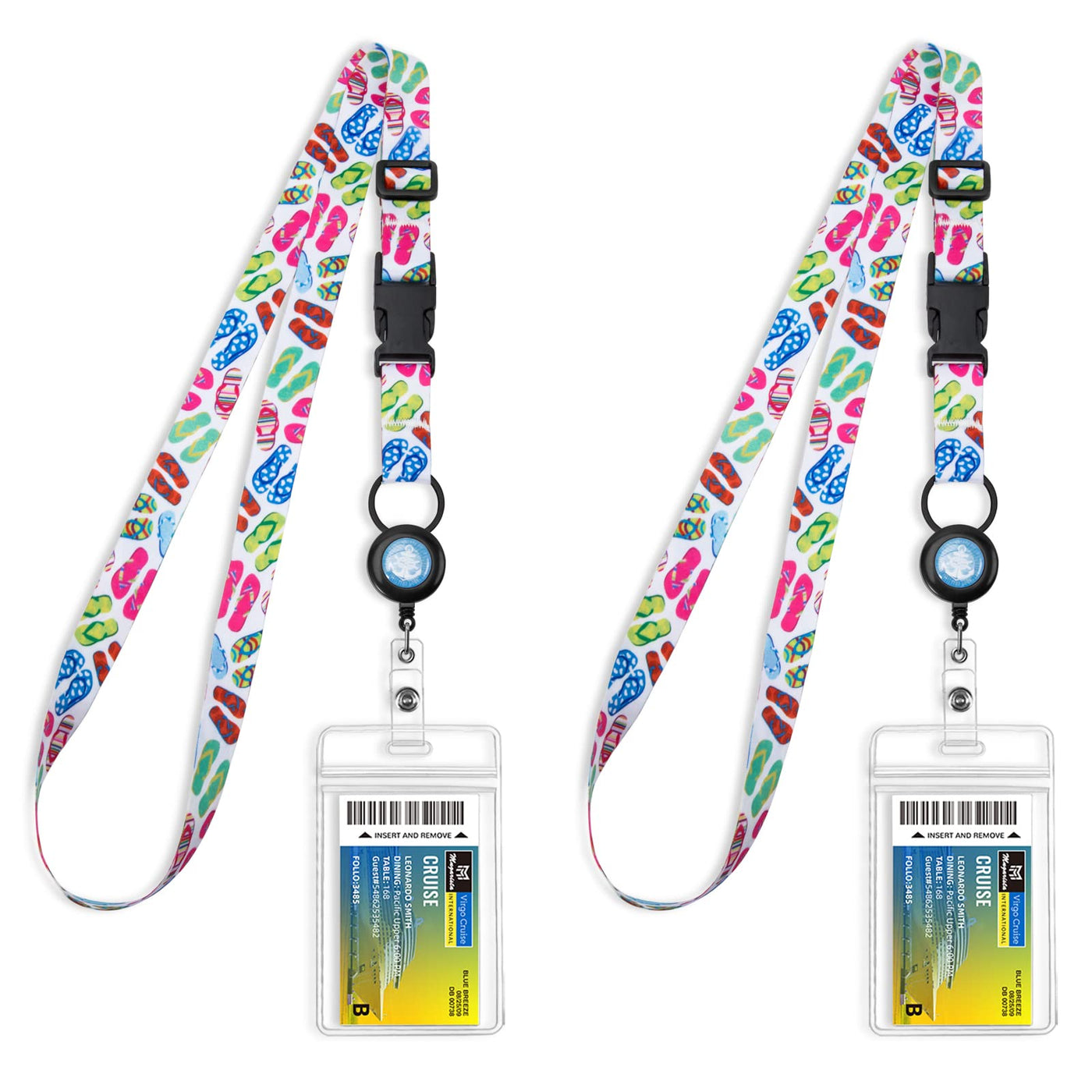 MNGARISTA Cruise Lanyards, Adjustable Lanyard with Retractable Reel, Waterproof ID Badge Holder for All Cruises Ships Key Cards, 2pack