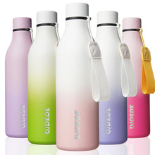 BJPKPK Insulated Water Bottles, 18 oz Stainless Steel Metal Water Bottle with Strap, BPA Free Leak Proof Jugs, Mugs, Flasks, Reusable Thermal Flasks for Sports & Travel, Orange