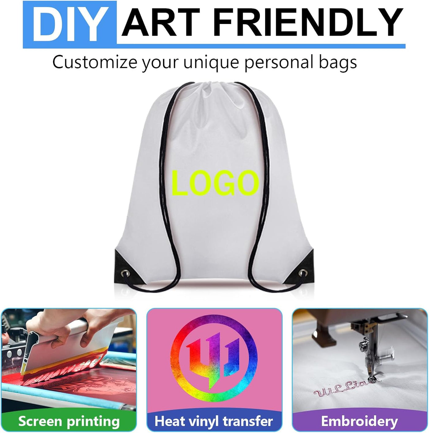 Grneric Drawstring Backpack Bulk 6 PCS, Drawstring Bags String Backpack Cinch Sack Gym Bags for Sport Trip Beach Swimming, 6 Color