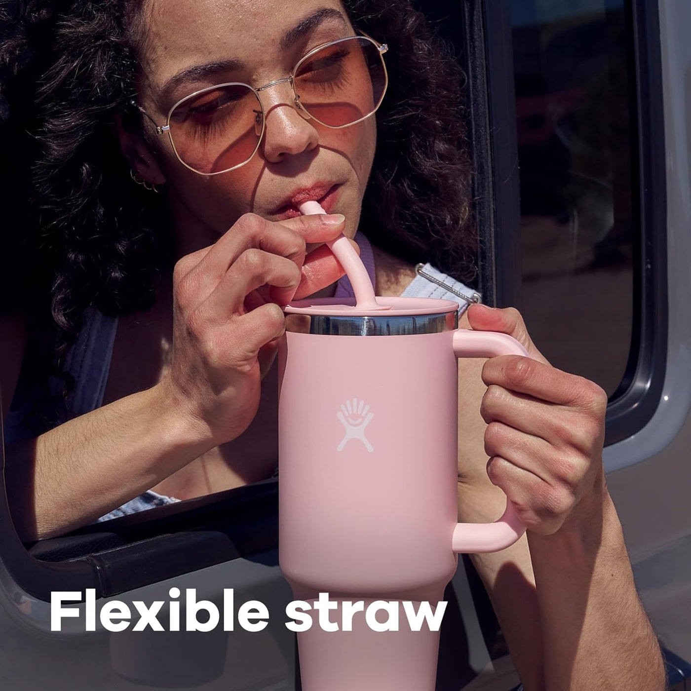 Hydro Flask Travel Tumbler with Handle, Lid and Straw - Insulated Stainless Steel in 32 Oz Trillium