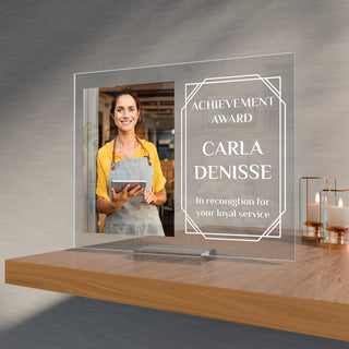 EGD Personalized Acrylic Trophy Award for Activities I Custom Trophy Plaque I Customizable Awards and Trophies I Customize Your Employee Appreciation Gifts (Award No Logo)