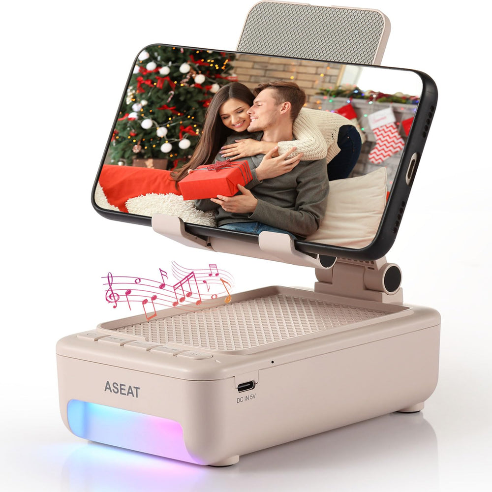Gifts for Men Him, Cell Phone Stand with Bluetooth Speaker&Led Color Changing Light, Unique Gifts for Women Dad Her Husband, Cool Tech Gadget Wireless Speaker, Birthday Gifts for Men, Ideal Gifts