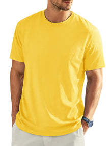EKLENTSON Men's Cotton Crewneck T-Shirts Short Sleeve Plain Tee Moisture Wicking Casual Tshirts Solid Color