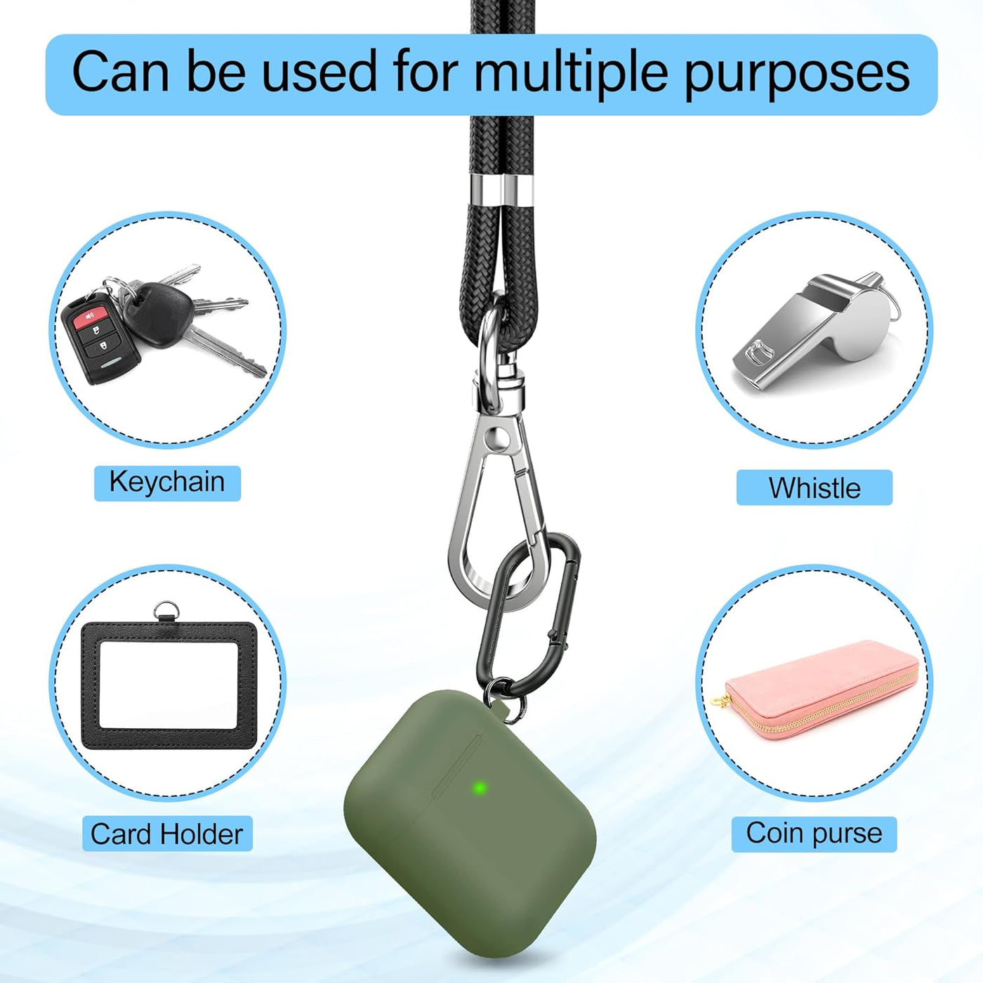takyu Phone Lanyard, 2 Pack Adjustable Cell Phone Lanyard Crossbody Neck Strap & 2 Pack Phone Wrist Strap with 2 Pcs Tether Tabs Compatible for iPhone Android Smartphones-Black Grey