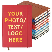 Customizable Personalized Notebook | Custom Logo, Text & Image A5 Journal Notebook | 200 Lined Pages 8.5" x 5.8" | Daily Writing Journal for Office, Students & Gift Giving, Black