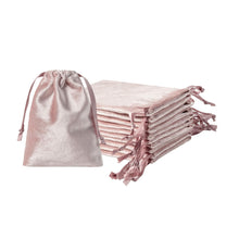 QIANF 12pcs Light Champagne Velvet Drawstring Bags 4x6 inches Glossy Small Velvet Cloth Gift Bags Jewelry Pouches for Storage Wedding Party Favor Christmas