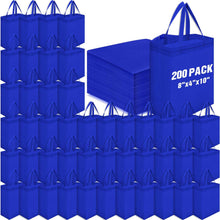 Windyun 50 Pcs Reusable Tote Bag Bulk 8 x 4 x 10 Inch Non Woven Shopping Bag with Handle Reusable Portable Grocery Gift Tote (Black)