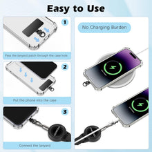MoKo Anti-theft Phone Tether, Phone Lanyard Retractable Steel Line Cellphone Strap with Locking Carabiner and Metal 360° Tether Tab for Outdoor Skiing Hiking Climbing Fishing, Black