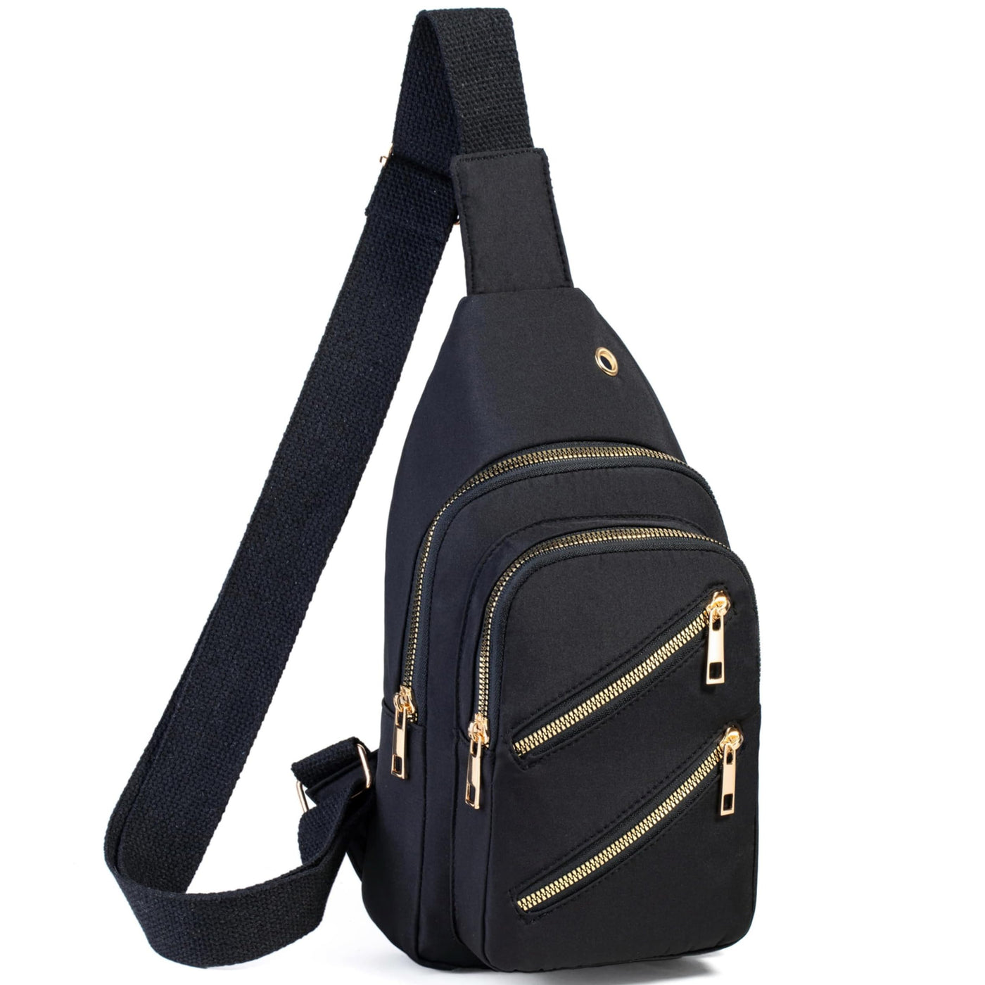Banelu Small Sling Backpack Crossbody Bags for Women Men, Small Sling Bag Cross Body Bag Fanny Packs Crossbody Purses - Black