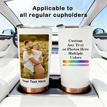 Personalized Tumbler with Photo Text Logo, Made in USA 20 oz Custom Stainless Steel Coffee Mug with Lid, Custom Cup Gift for Dad, Mom, Friends, gift for father's day