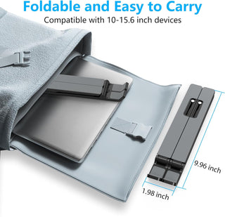 Adjustable Laptop Stand, Portable Laptop Riser for Desk, ABS+Silicone Foldable Ventilated Cooling Notebook Holder Stand for 10-15.6” Laptops, Tablets