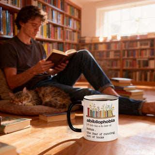 Abibliophobia Definition Coffee Mug Book Lover Gifts for Women Men Friends Librarian Bookworm, Reading Themed Coffee Mugs 11oz, Book Clubs Gifts for Christmas Birthday