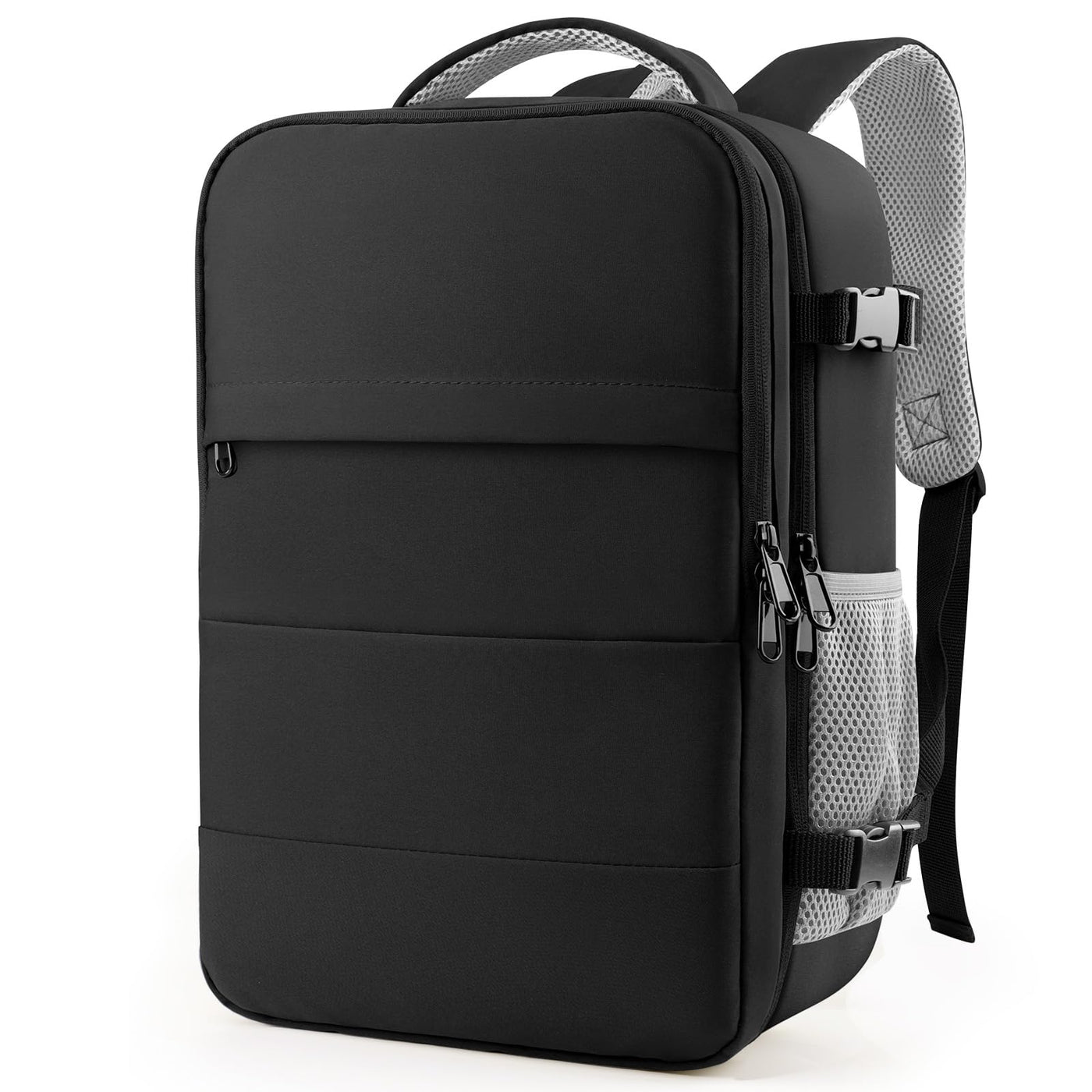 HOTOR Travel Backpack - Flight Approved Travel Bag for Men and Women, Carry on Luggage for 15.6" Laptop and Travel Essentials for Work, Business, Weekender, College 11.8"x7.9"x17.3" (Black)