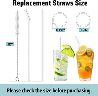 PROOCI 10-Pack 12" Replacement Straws for Stanley & Yeti 30oz-40oz Cup Tumbler, Food Grade Tritan Plastic Reusable Straws with Cleaning Brush, Clear Long Straw for Drinking Smoothie, Cocktails, Juice