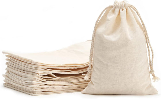 Tendwarm 20 Pack 3.9x5.9 Inches Cotton Drawstring Bags Reusable Muslin Sachet Bag for Party Wedding Storage Home Supplies