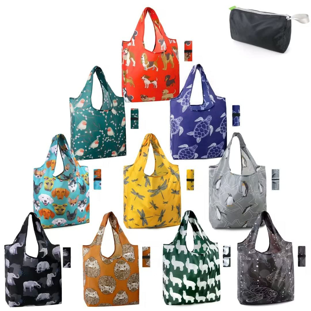 BeeGreen Sea Turtle Lovers Gifts for Women Ocean Animals Reusable Grocery Bags Shopping Bags Bulk 6 Pack 50LBS X-Large Shells Seal Mermaid Scale Whale