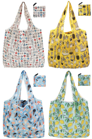 Reusable Grocery Bags, 6 Pack 50Lbs Foldable Fashion Washable Shopping Bags, Large Boho Tote Bags For Groceries, Bulk Market Cloth Storage Bags, Utility Aesthetic Personalized Gifts For Women