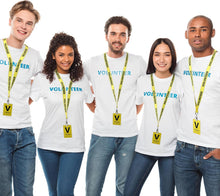 Fulmoon 50 Sets Volunteer Lanyards Bulk Breakaway Volunteer Lanyards and Badges with Clips for Event Fundraising Donation Activities