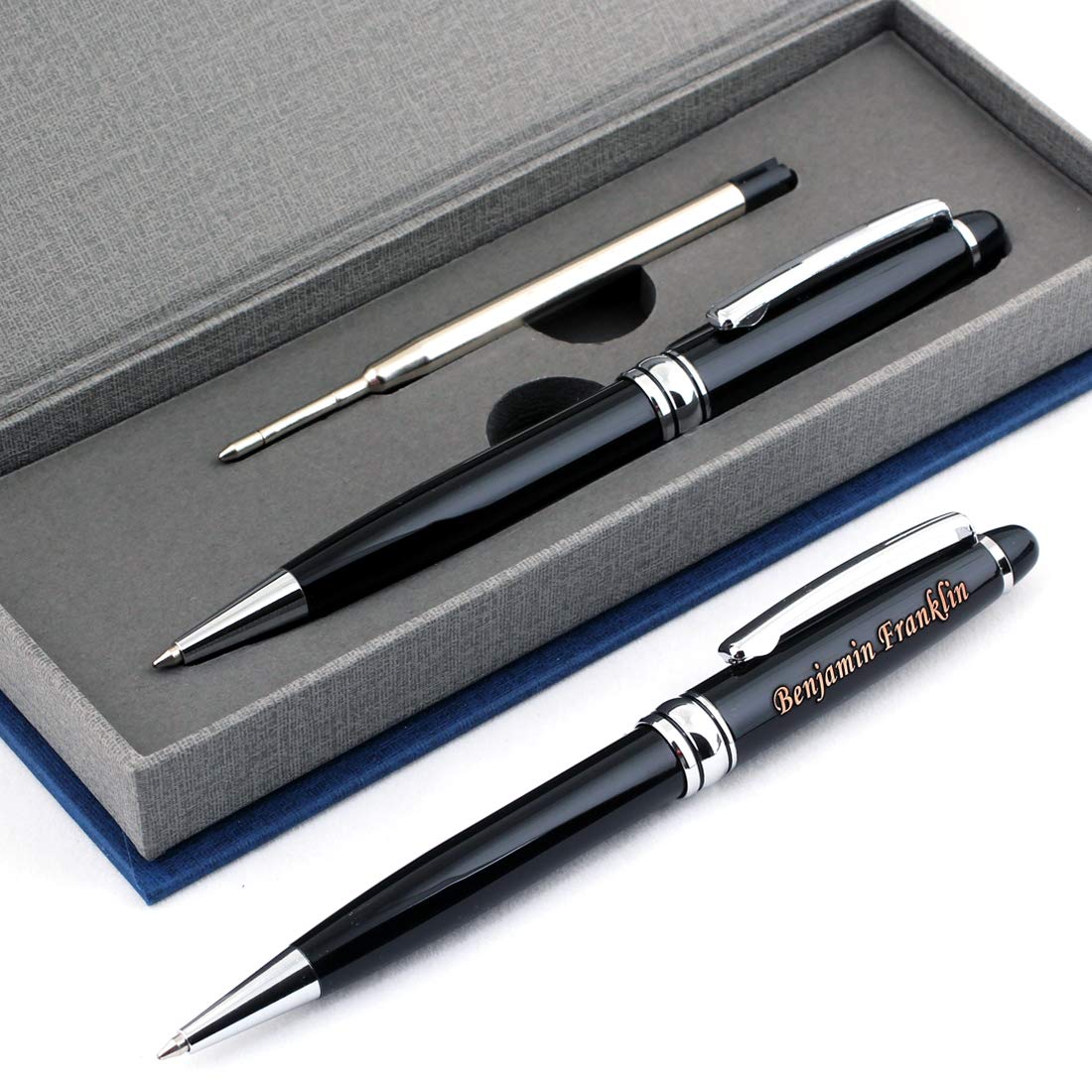 Custom Engraved Pen & Money Clip Wallet Gift Set – Personalized Ballpoint Pen with Refill, Luxury Gift Box for Men