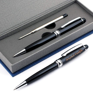 Custom Engraved Pen & Money Clip Wallet Gift Set – Personalized Ballpoint Pen with Refill, Luxury Gift Box for Men