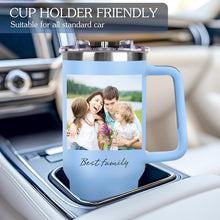 Personalized 40 oz Tumbler with Handle and Straw, Custom Tumbler with Picture, Logo, Text, Stainless Steel Travel Coffee Mug Cup, Personalized Gifts For Women Men Birthday Mother's Day Father's Day