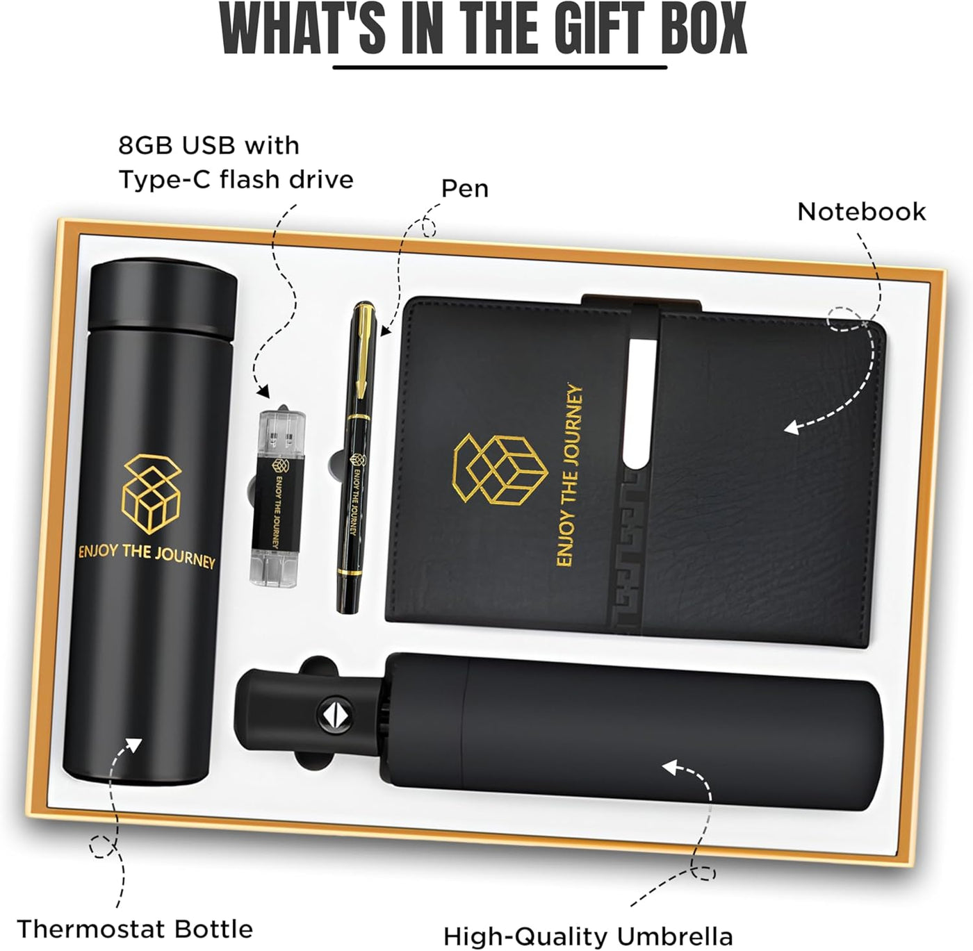 The Prestige Box Enjoy the Journey Premium Gift Box for Corporate Office Business Birthdays Anniversary Special Events Employee Appreciation Gifts Bulk Thank You Gifts for Men Women Dad Mom Uncle Work Gifts