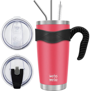 WETOWETO 20oz Tumbler, Stainless Steel Vacuum Insulated Coffee Travel Mug, Double Wall Powder Coated Insulated Coffee Mug Travel Mug with Lid Thermal Cup for Outdoor (Navy Blue, 1 Pack)