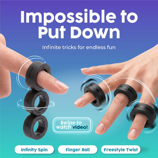 BUNMO Magnetic Fidget Rings – Fidget Toys Adults, Cool Fidgets for Teens, Quiet Fidget Toys, Maximum Strength 8 N50 Magnets, Endless Tricks, Teen Gifts, Fidgets for Kids 8-12, Adult Fidget Toys, Black