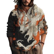 MARSVOVO Hooded Long Sleeve Shirt Men Fashion Graphic Button Up Lightweight Big and Tall Casual Vacation Shirts for Men