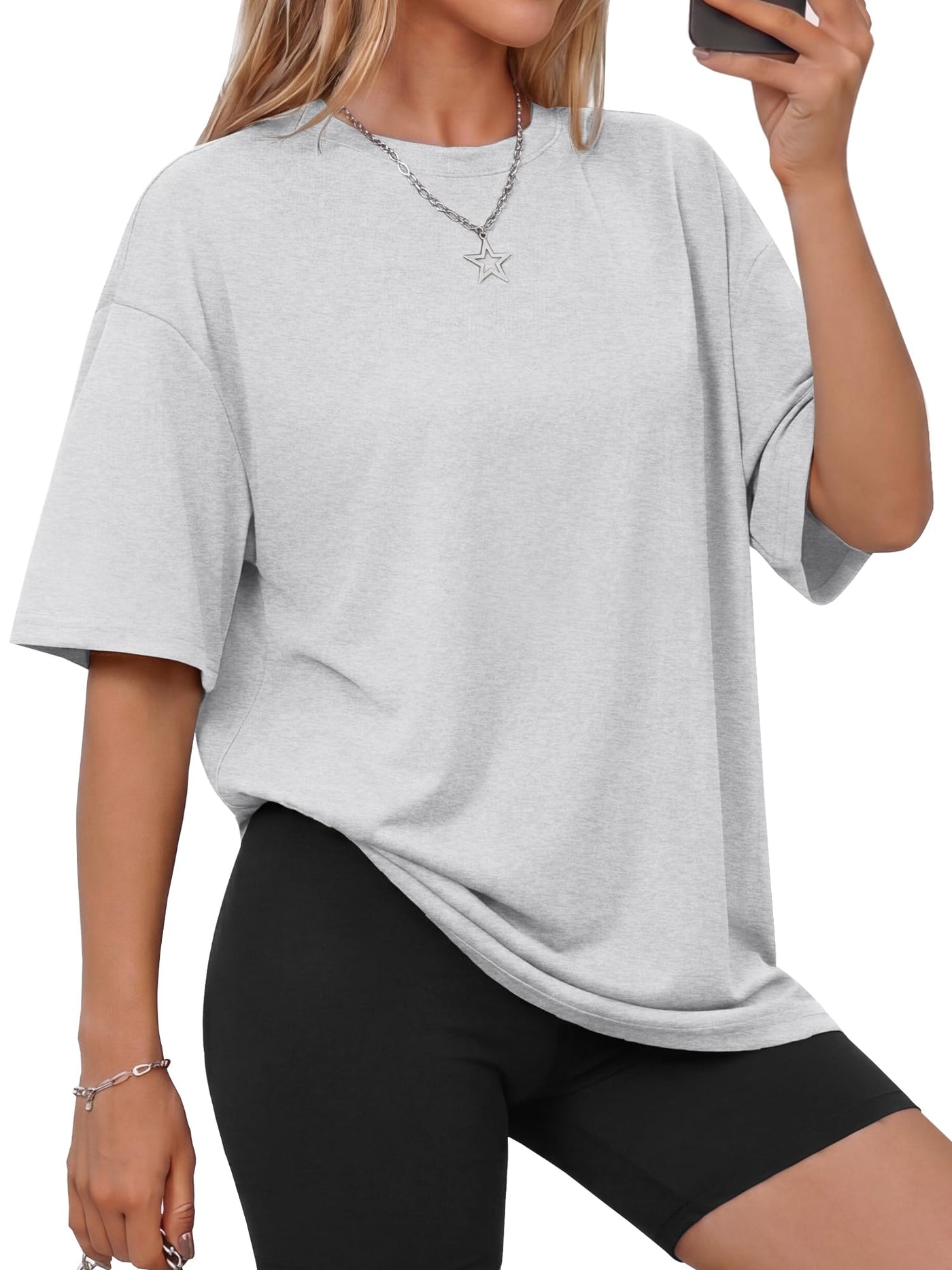 GAYHAY Oversized Tshirts for Women - Spring Summer Workout Clothes Short Sleeve Tops Crew Neck Tee Shirts Fashion Casual 2026