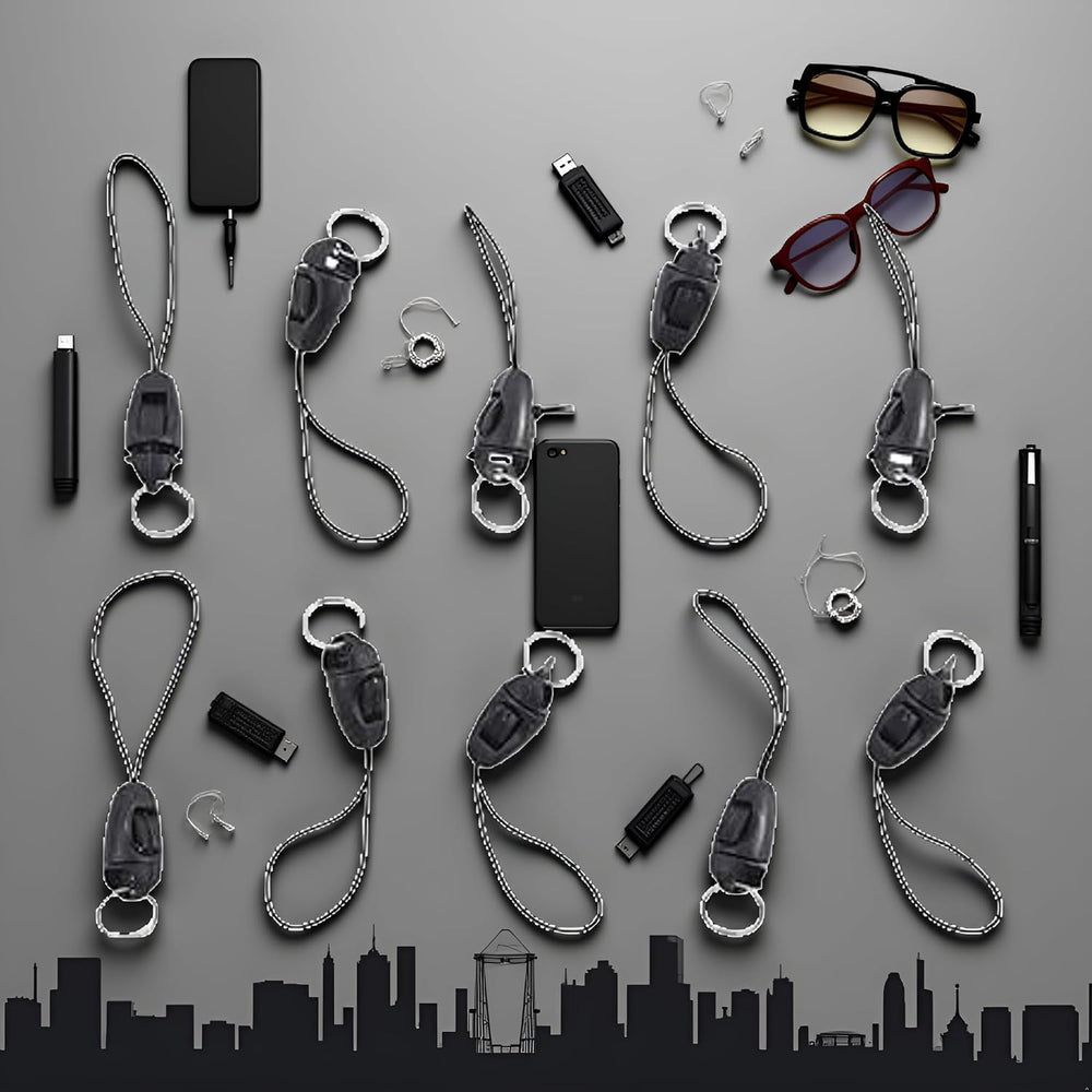 10Pcs Black Detachable Buckle Mobile Phone Accessories Pendant Buckle Small Sling Anti-Lost Lanyard Cords Hanging Head Keychains Hooks, Fasteners, Badge Lanyards