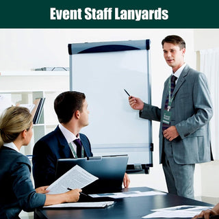 Event Staff Lanyards 25pcs - Reusable & Flexible PVC ID Badges for Office, School, Events,Durable Anti-Bend Plastic Cards for Exhibition Guests by OSTENBIG (Green)