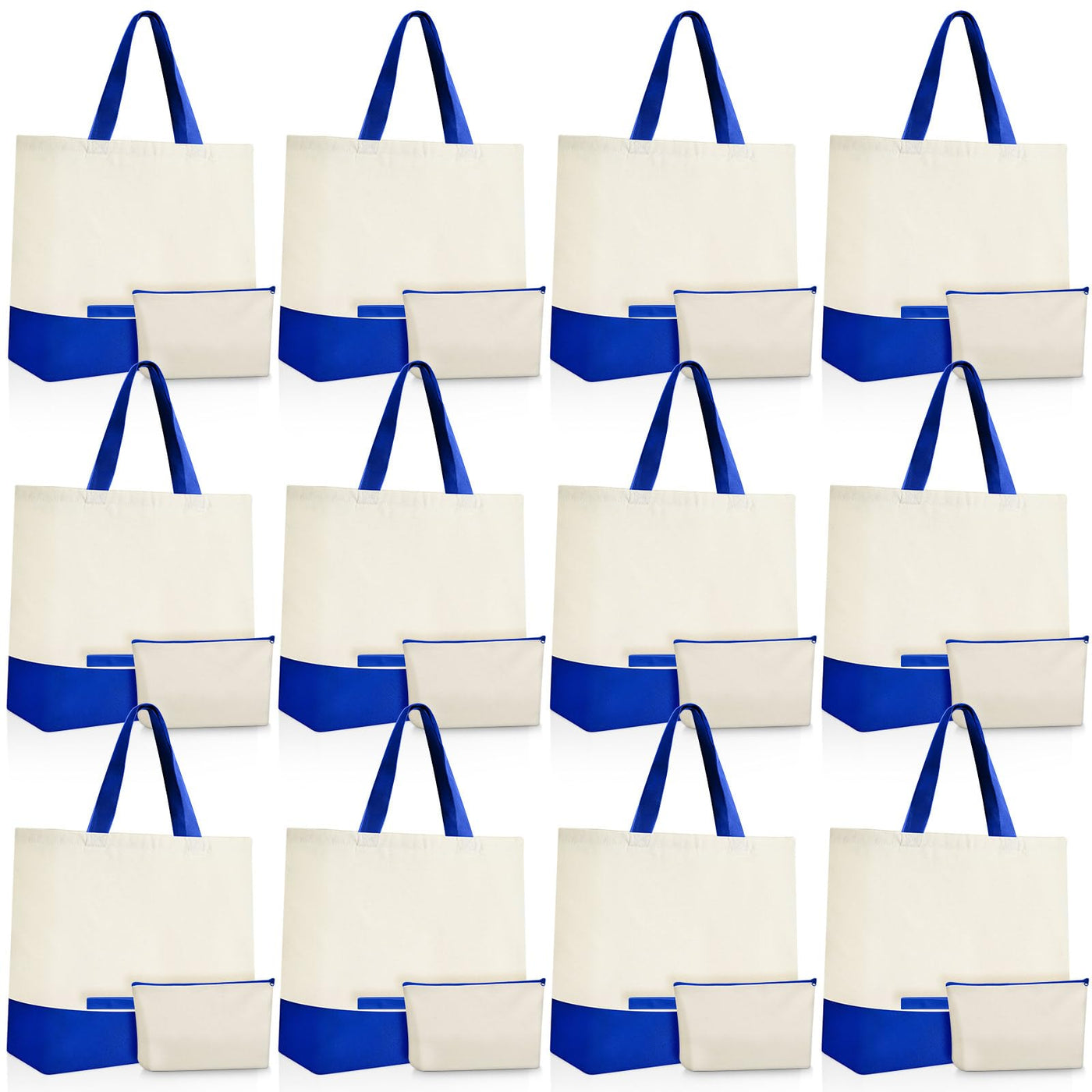 Sanwuta 24 Pcs Canvas Tote Bags Bulk 18.5" Cotton Cosmetic Bags Reusable Shopping Tote with Handles