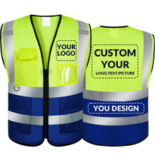BeautyWill Custom Safety Vest Logo Class 2 High Visibility Reflevtive Vest Outdoor Protective Workwear