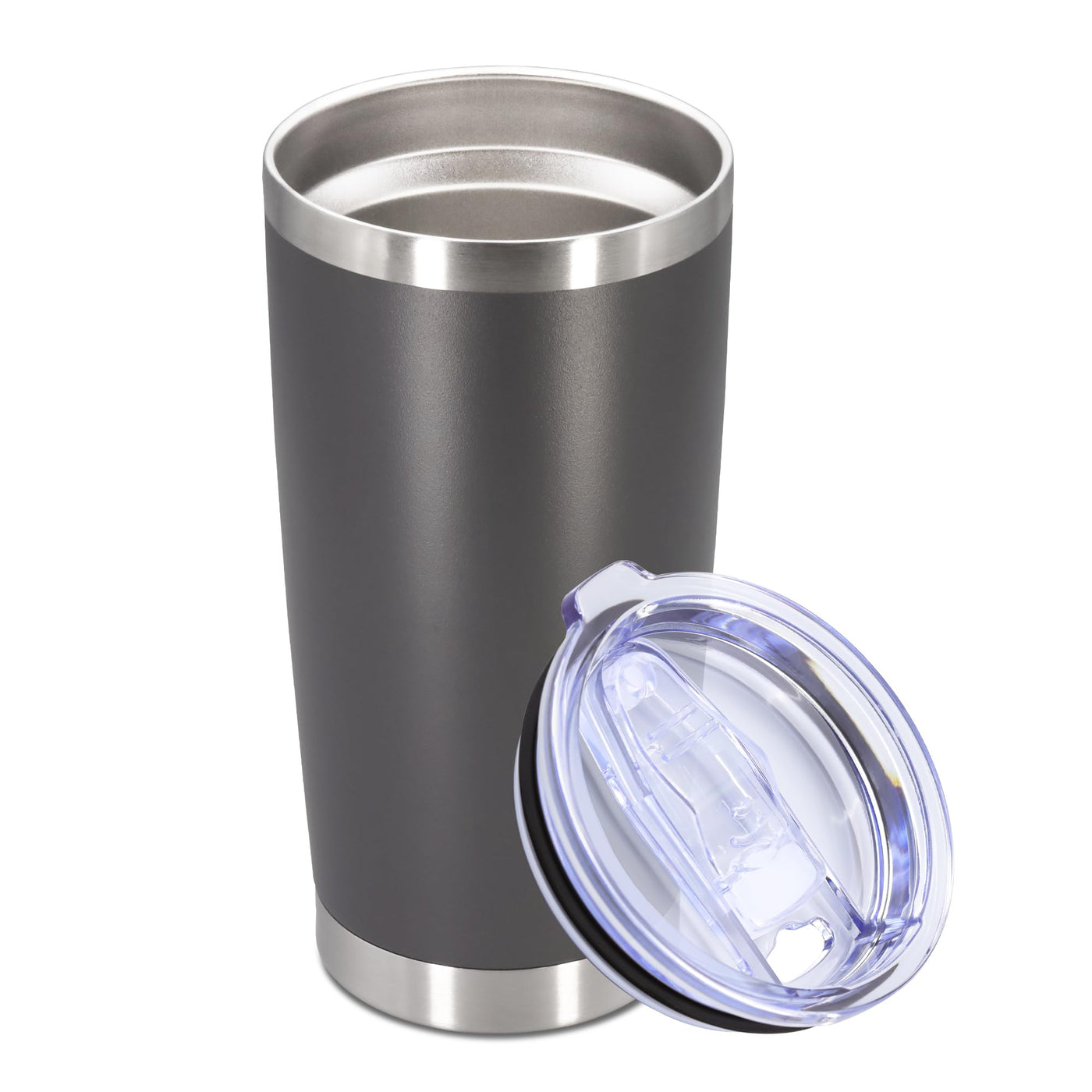 20oz Tumbler Stainless Steel Tumbler Cup with Lid Vacuum Insulated Double Wall Travel Mug, Durable Powder Coated Travel Coffee Tumbler Mug for Hot & Cold Drinks, Purple,1 Pack