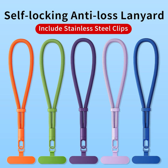 saxsion Lanyard for Phone, Self-Locking Phone Wrist Strap with 0.4mm Ultra-Thin Clip & 360° Hook, Anti-Drop Strap (Purple) - hover image