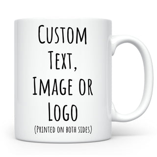 Personalized Coffee Mug | Custom Photo Text and Logo Ceramic Mug | Customized 11 Oz Tea Cup for Men & Women | Unique Gift Idea - Taza Personalizadas Design with Picture or Message | White