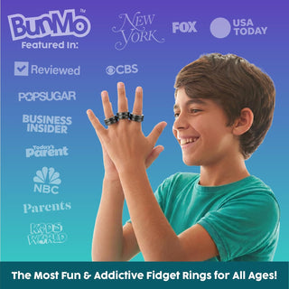 BUNMO Magnetic Fidget Rings – Fidget Toys Adults, Cool Fidgets for Teens, Quiet Fidget Toys, Maximum Strength 8 N50 Magnets, Endless Tricks, Teen Gifts, Fidgets for Kids 8-12, Adult Fidget Toys, Black