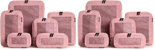 Aerotrunk Compression Packing Cubes for Travel - Luggage Organizer Bags - Double Zipper Packing Cubes for Suitcases (6-Pack, Beige)