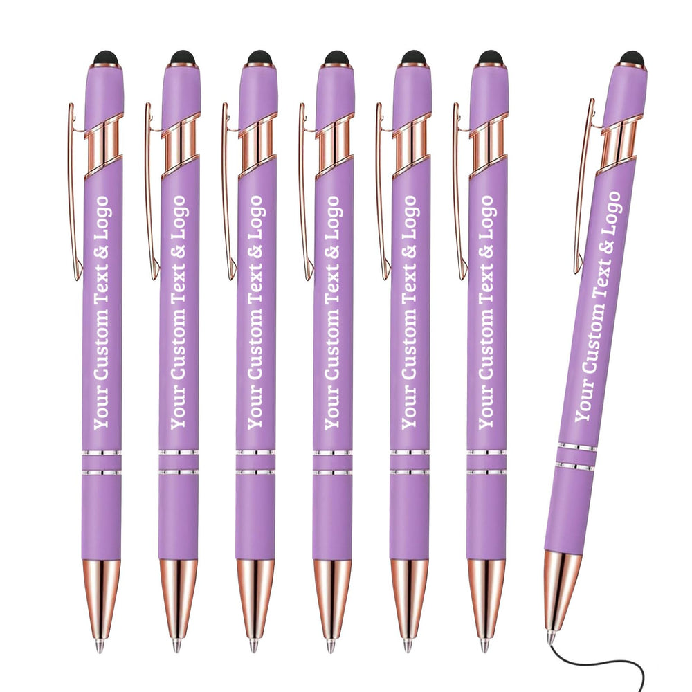 Bulk Custom Pens with Logo Design Your Own Pen Add Photo Text Name for Business Graduation Birthday Gifts Black Ink, 6 PCS Blank Black