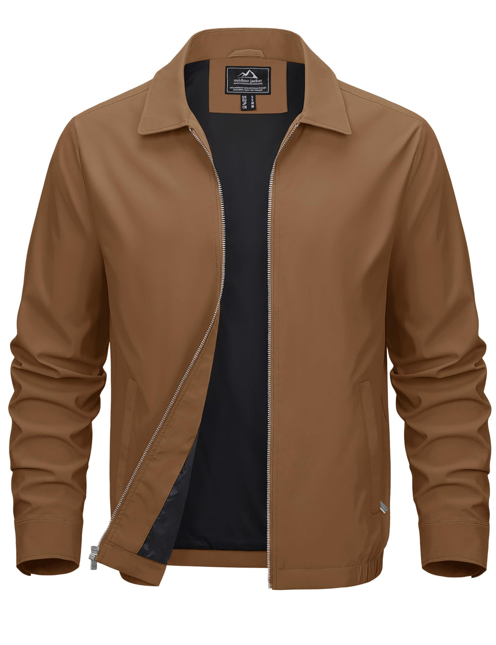 MAGCOMSEN Men's Lightweight Jackets Full Zip Up Light Coat Laydown Collar Jacket Casual Windbreaker Jacket with Zip Pockets