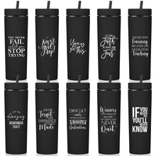 Tioncy 10 Pcs Employee Appreciation Gift Bulk Thank You Skinny Tumbler 16oz Matte Inspirational Water Cup with Lid Straw for CNA Nurse Graduation Team Coworker Teacher Volunteer(Neutral)