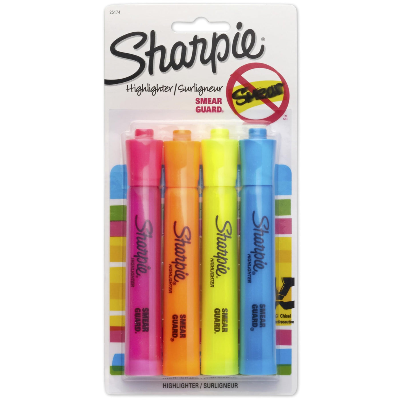 Sharpie Accent Tank-Style Highlighters, Assorted Colors, 4 Count - Back to School, Desk Supplies