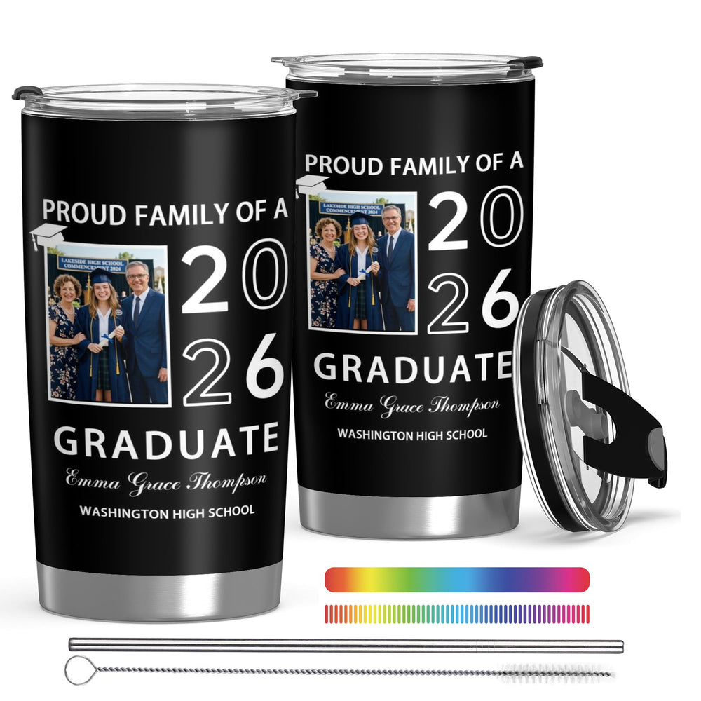 Personalized Tumbler with Photo Text Logo, Made in USA 20 oz Custom Stainless Steel Coffee Mug with Lid, Custom Cup Gift for Dad, Mom, Friends, gift for father's day