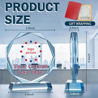 Personalized Crystal Trophy Award - Plaques Personalized Engraved - Coworker Employee Appreciation Gift, Anniversary Retirement Gift - Custom Employee Recognition Awards and Trophies