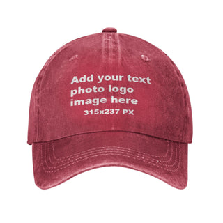 Custom Baseball Hats for Men & Women - Add Text/Photo/Logo - Adjustable Breathable Outdoor Hat, Sports & Casual- Bulk Supply
