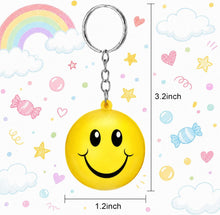 Blulu 20 Pack Smile Stress Balls Keychains Mini Foam Ball Keychains Yellow Stress Relief Gifts for Party Favors, School Carnival Reward, Birthday Party Supplies, Goodie Bag Stuffers